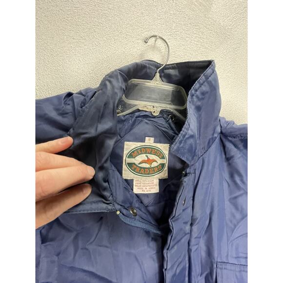 Vintage Men's Size Small Midwest Trader's Snowsuit Coveralls With Hood Navy - Picture 4 of 10